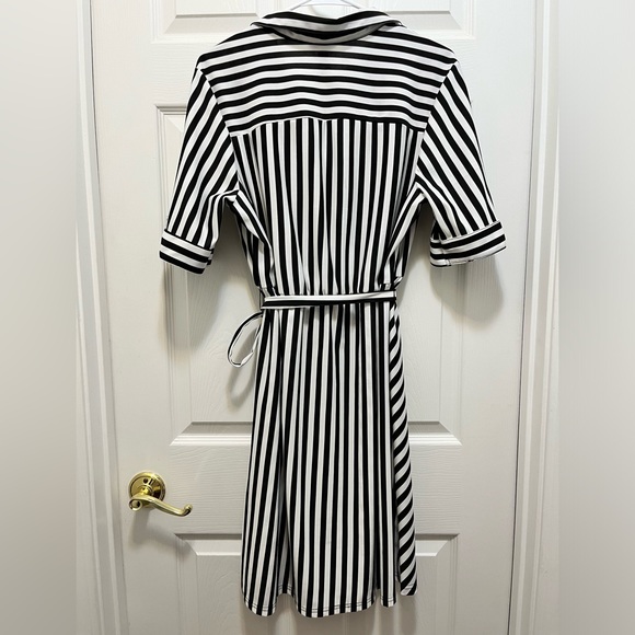 Cato Black & White Striped Button Down Dress Size Large - Picture 6 of 6